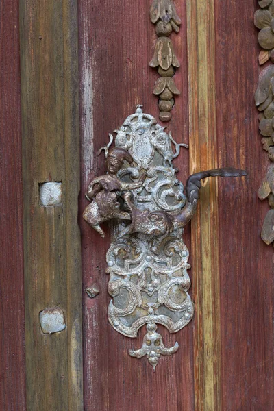 Porta Ingresso Ornamenti Della Romantica Chiesa Cattolica Nel Sud Della — Foto Stock