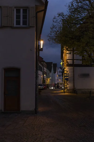 Solnedgången Stadens Ljus Och Symboler Historisk Stad Som Gamla Tornet — Stockfoto