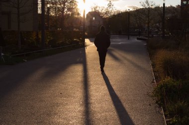 günbatımı güney Almanya stuttgart ve Münih yakınındaki tarihi kent içinde Kasım sonbahar Bulvarı'ndaki