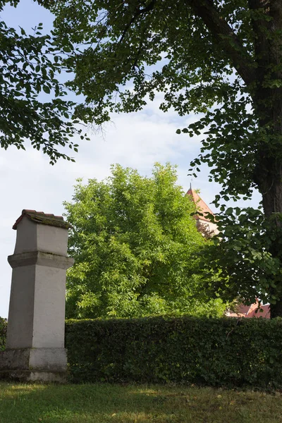 Historycznych Miasta Bawarii Południowych Niemczech Sezonie Letnim Stare Wieże Dachy — Zdjęcie stockowe