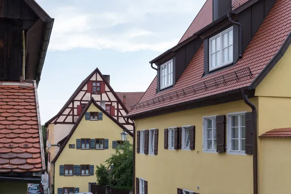 Bajorországban Egy Történelmi Város Dél Németország Nyáron Régi Keret Épületeket — Stock Fotó