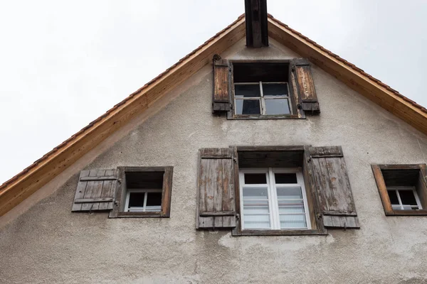 Einer Historischen Stadt Bayern Süddeutschland Sommer Sind Alte Fachwerkhäuser Mit — Stockfoto