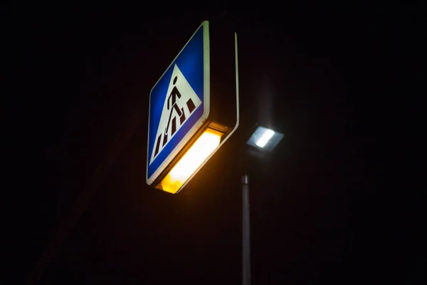 Símbolos Tráfego Noite Novembro Escura Alemanha Sul Perto Cidade Munique — Fotografia de Stock