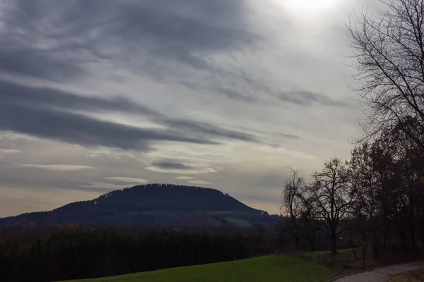 Foehn Céu Nuvens Outono Mês Novembro Sul Alemanha Campo Perto — Fotografia de Stock