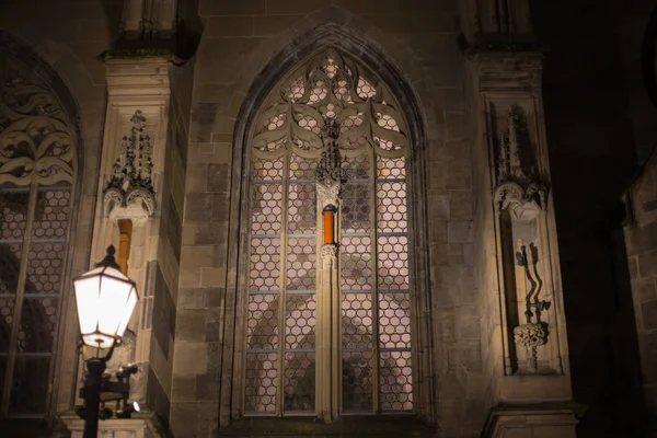Eglise Catholique Dans Une Ville Historique Novembre Nuit Automne Dans — Photo