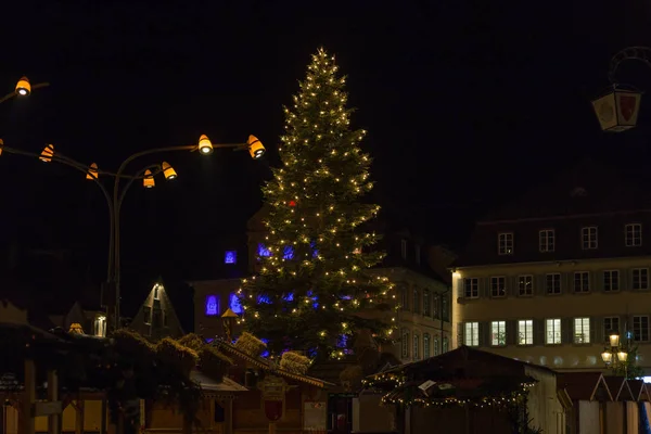 Kerstboom Een Markt November Zuid Duitse Historische Stad Buurt Van — Stockfoto