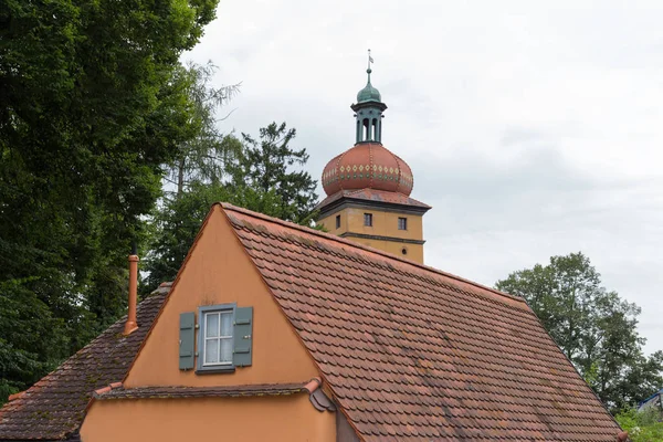 Historisk Stad Bayern Södra Tyskland Sommaren Gamla Trä Timber Frame — Stockfoto