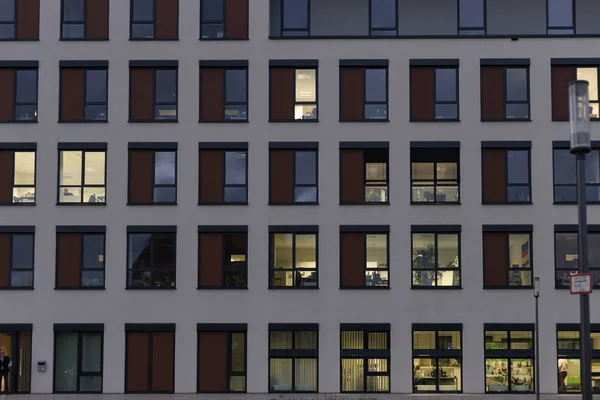 office buildings with window facade of working groups  in south germany historical city near munich and stuttgart