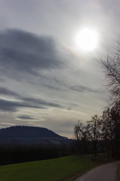 Cielo Foehn Nubes Otoño Mes Noviembre Sur Alemania Campo Cerca — Foto de Stock