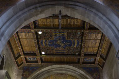 Güney Almanya şehir schwaebisch gmuend tarihi bir kilisede ayrıntılarını Roma mimarisi