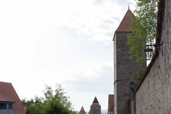 Історичні Міста Баварський Південній Німеччині Літній Час Старі Башти Дахів — стокове фото
