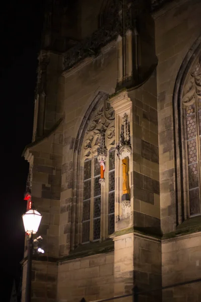 Iglesia Católica Una Ciudad Histórica Noviembre Noche Otoño Sur Alemania — Foto de Stock