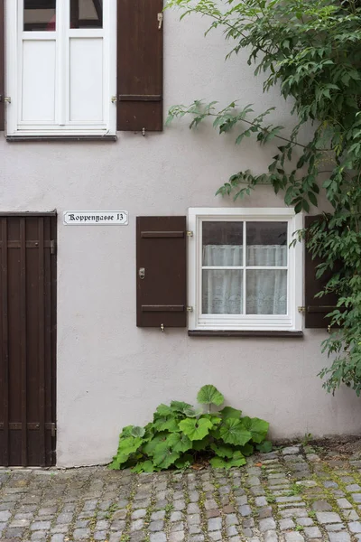 Historisk Stad Bayern Södra Tyskland Sommaren Gamla Trä Ram Timmerbyggnader — Stockfoto