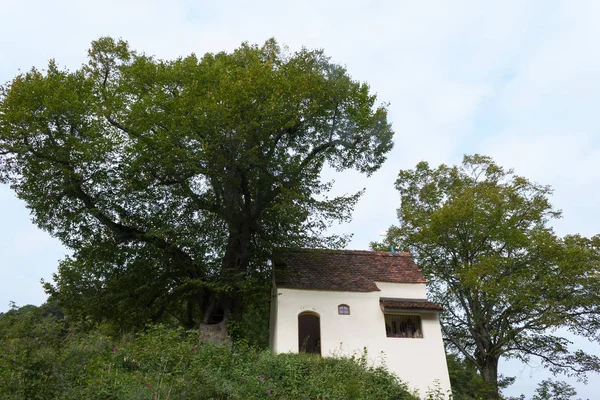 Wanderlust Kaplica Stary Dąb Południowe Niemcy Wsi Dzień Września — Zdjęcie stockowe