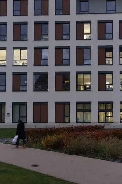 Edificios Oficinas Con Fachada Ventana Grupos Trabajo Sur Alemania Ciudad — Foto de Stock