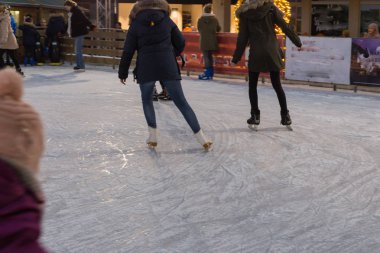 Artistik Patinaj januar kış öğleden sonra pazarda Güney Almanya tarihi