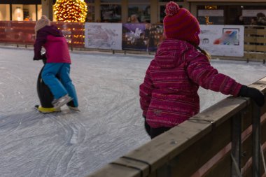 Artistik Patinaj januar kış öğleden sonra pazarda Güney Almanya tarihi