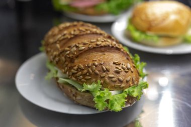 topuz ekmek ve bir fırın Güney Almanya'da sandviç rulo