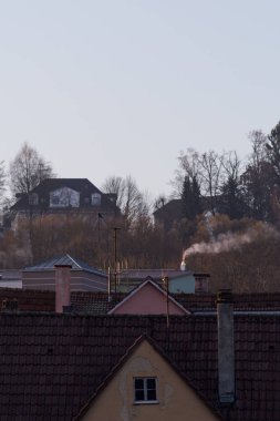 duman bacaları, Güney Almanya doğu İlkbahar, tarihi binalar