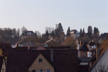 duman bacaları, Güney Almanya doğu İlkbahar, tarihi binalar