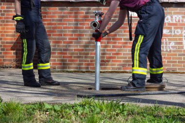 İtfaiye eylem Güney Almanya kırsal kesimde.