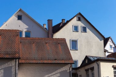 Güney Almanya şehir cepheler mimari bahar akşamları
