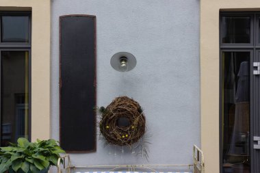 Güney Almanya tarihi şehirde arka plan bahçe salonu dekore