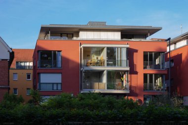 Güney Almanya şehir cepheler mimari bahar akşamları