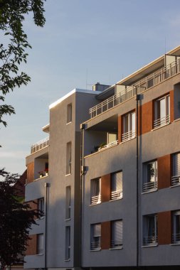 Güney Almanya şehir cepheler mimari bahar akşamları