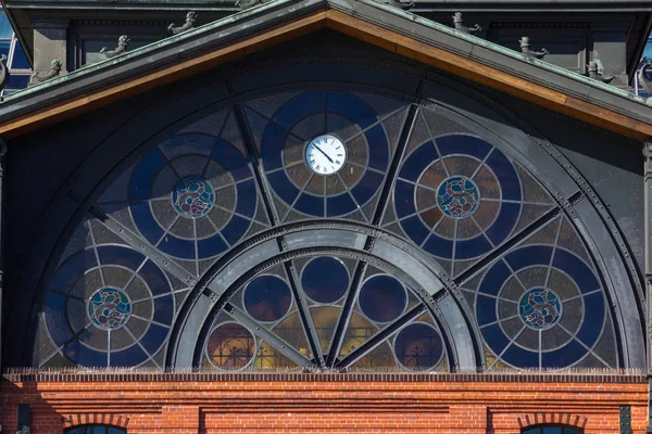 Hamburgo Fishmarket Arquitectura Fachadas Detalles Cielo Azul Sol Cálido Primavera — Foto de Stock