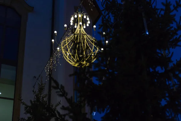 Variaciones Lustre Mercado Navidad Hora Azul Diciembre Advenimiento Una Ciudad — Foto de Stock