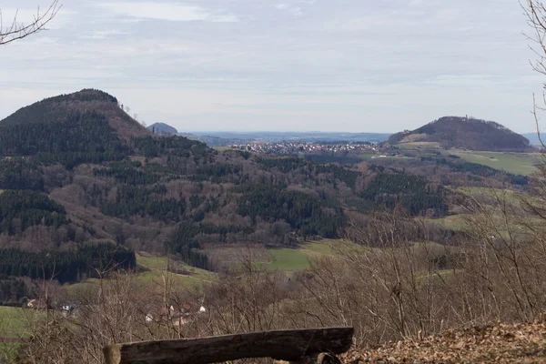 Paisaje Montaña Sur Alemania Primavera Pascua Día Soleado Cielo Azul — Foto de Stock