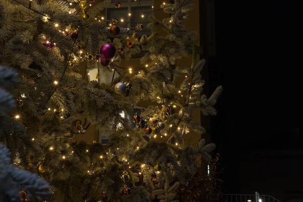 Árbol Adviento Navidad Decoración Mercado Histórico Ciudad Del Sur Alemania — Foto de Stock