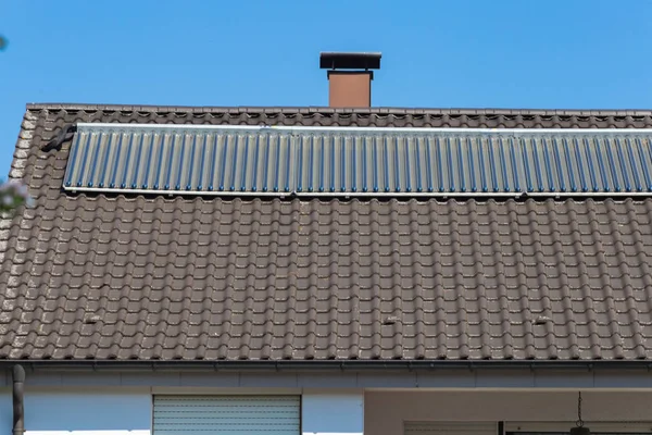 Panel Solar Azotea Aldea Rural Sur Alemania Campo Primavera Día — Foto de Stock