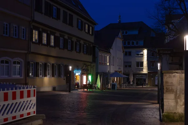 Historische Stadtfassaden Zur Blauen Stunde Schwäbisch Gmünd — Stockfoto