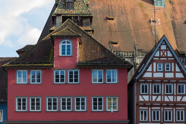 Исторические Рамки Городских Фасадов Рынке Южной Германии Восточной Весной Голубое — стоковое фото