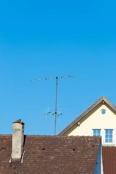 City Facades Rooftops Antenna Chimney Springtime Evening South Germany — Stock Photo, Image