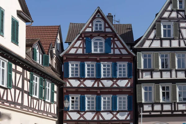 Рамки Городских Фасадов Южной Германии Исторический Город Имени Schorndorf Вблизи — стоковое фото