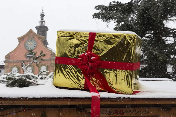 Nevada Mercado Navidad Con Luces Lámparas Decoración Mercado Histórico Sur — Foto de Stock