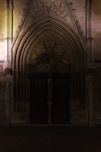 Old Cathedral Facade Historical City South Germany Sylvester Evening City — Stock Photo, Image