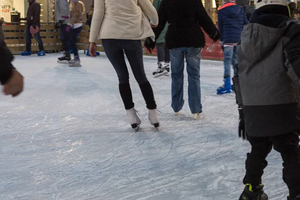 Figure Skating Januar Winter Afternoon South Germany Historical Marketplace — Stock Photo, Image