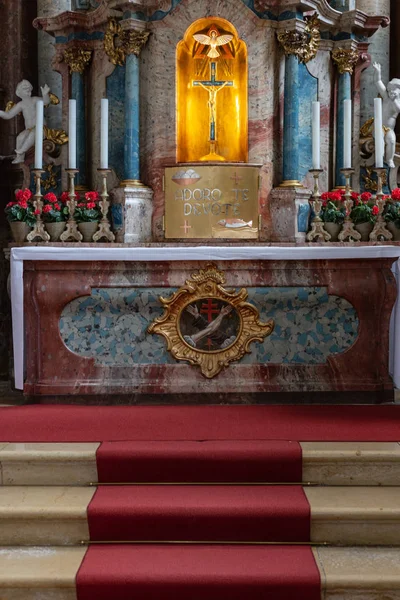 Dekorace Interiérů Kostela Oltář Renesančním Barokním Stylu Historické Město Jižním — Stock fotografie