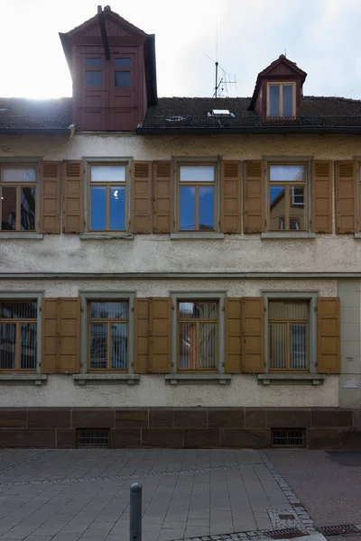 Façades Historiques Ville Dans Sud Allemagne Est Printemps Par Une — Photo