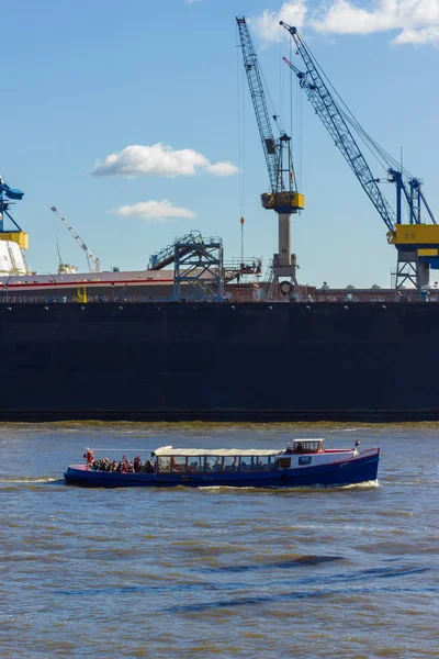 Hamburg Elbbruecken Nombrado Puente Río Contenedor Terminal Muelles Barcos Barcos — Foto de Stock