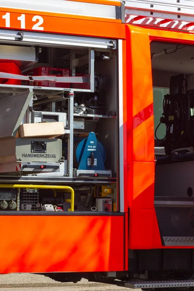 Detalles Del Coche Departamento Bomberos Sur Alemania — Foto de Stock