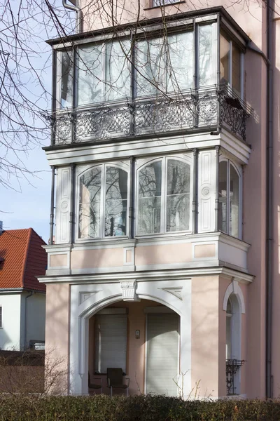Фасады Здания Исторического Города Юге Германии Зимний Месяц Январь Солнечный — стоковое фото