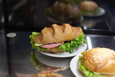 topuz ekmek ve bir fırın Güney Almanya'da sandviç rulo