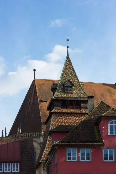 Marco Histórico Fachadas Ciudad Mercado Sur Alemania Primavera Oriental Cielo —  Fotos de Stock