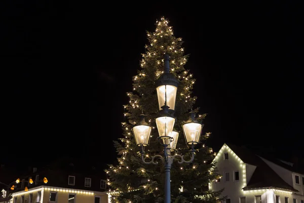 Arbre Avent Noël Décoration Sur Marché Historique Ville Allemande Sud — Photo