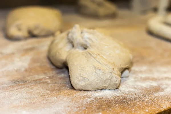 Подготовка Хлебобулочных Изделий Пекарне Инструментами Приготовления Выпечки — стоковое фото